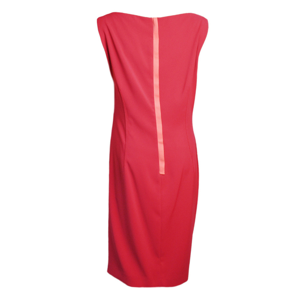 Tahari Dress Hattie Ruched Waist Red Flame - Picture 3 of 7